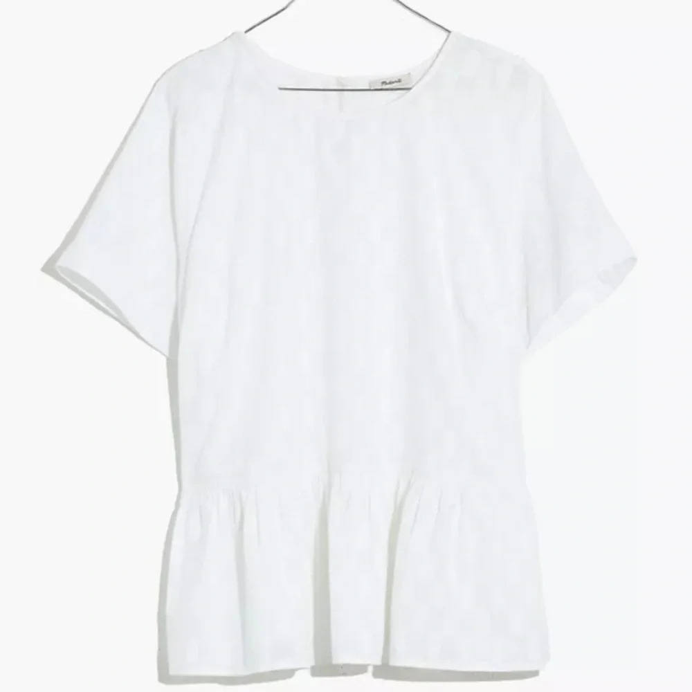 New Madewell Medford Top Jacquard White Textured Cotton
